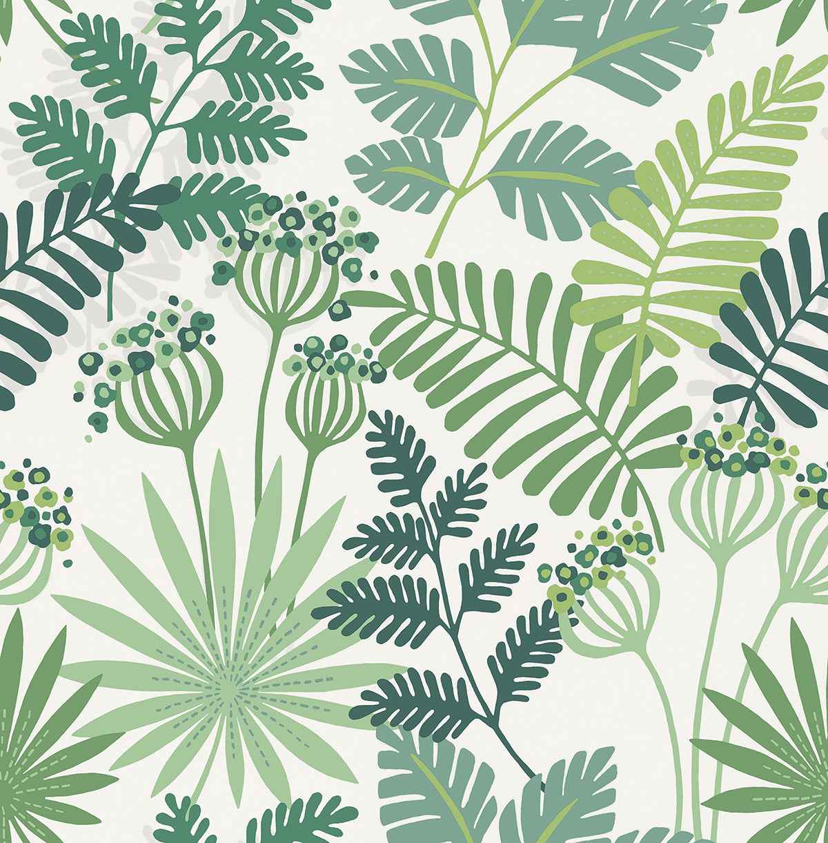 Praslin Green Botanical Wallpaper - York Wallcoverings - 4014-26448 - York Wallcoverings Wallpaper