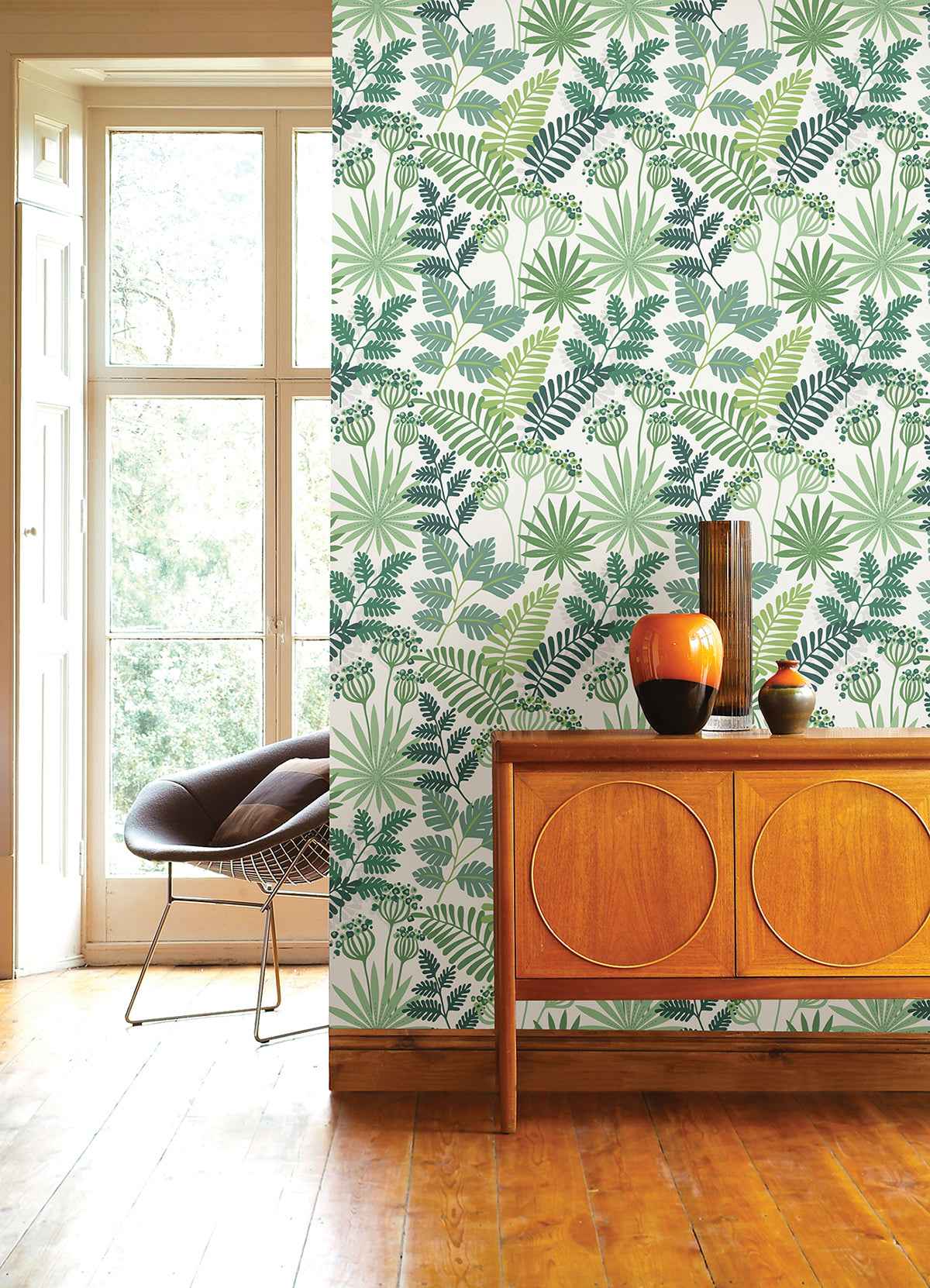 Praslin Green Botanical Wallpaper - York Wallcoverings - 4014-26448 - York Wallcoverings Wallpaper