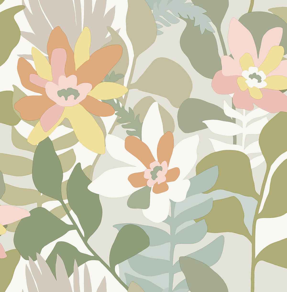 Koko Taupe Floral Wallpaper - York Wallcoverings - 4014-26453 - York Wallcoverings Wallpaper