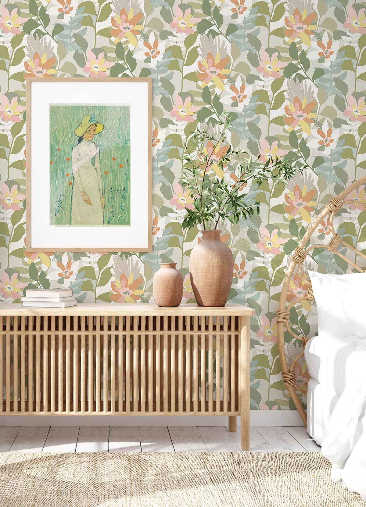 Koko Taupe Floral Wallpaper - York Wallcoverings - 4014-26453 - York Wallcoverings Wallpaper