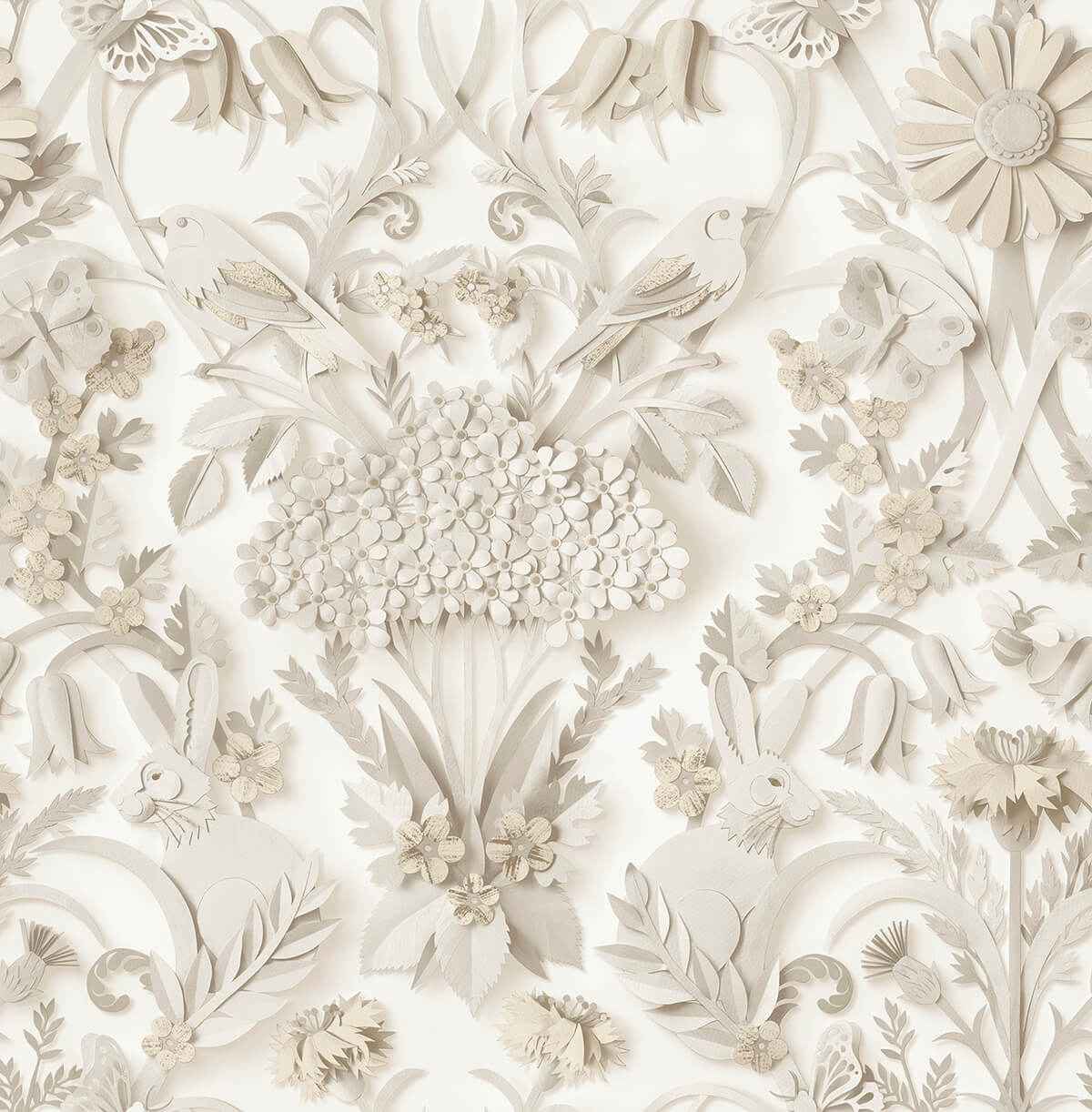 Taupe Eloise Peel and Stick Wallpaper - York Wallcoverings - NUS4467 - York Wallcoverings Wallpaper