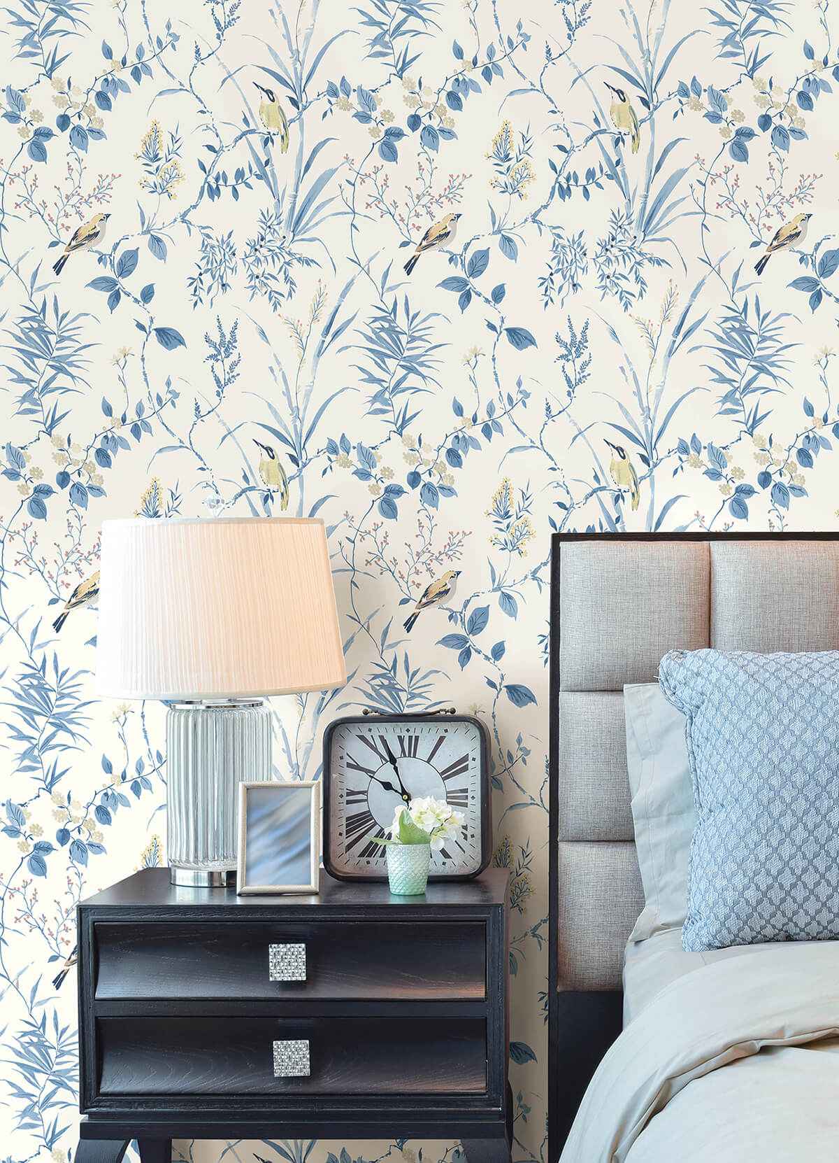 Blue Songbird Peel and Stick Wallpaper - York Wallcoverings - NUS4469 - York Wallcoverings Wallpaper