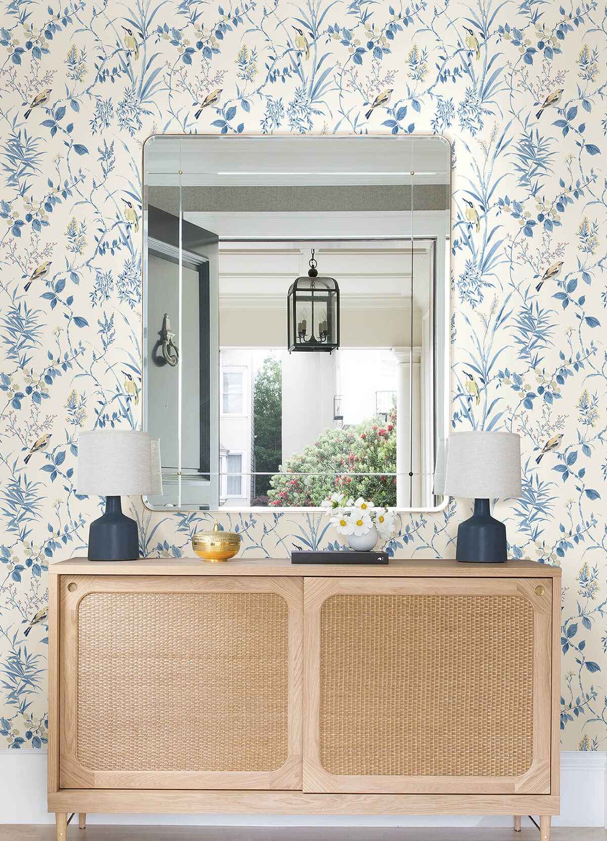 Blue Songbird Peel and Stick Wallpaper - York Wallcoverings - NUS4469 - York Wallcoverings Wallpaper