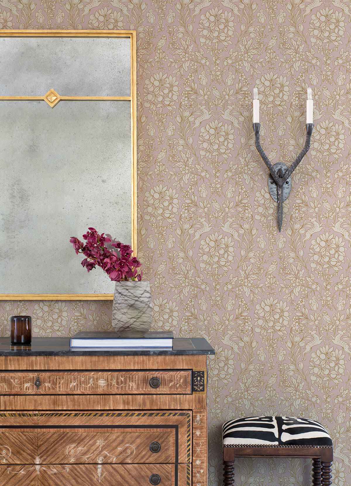 Blush Enchanted Peel and Stick Wallpaper - York Wallcoverings - NUS4479 - York Wallcoverings Wallpaper