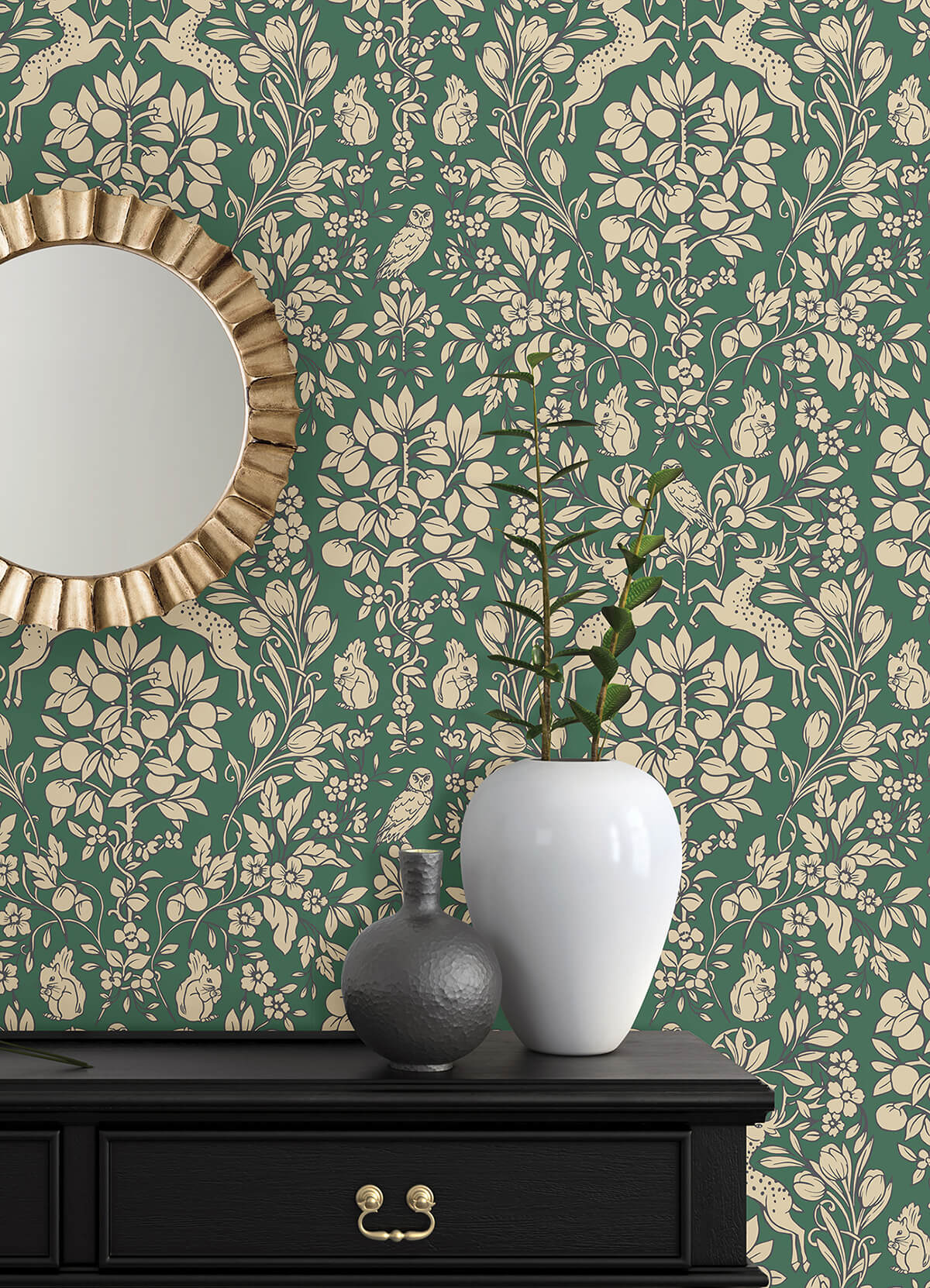 Emerald Enchanted Peel and Stick Wallpaper - York Wallcoverings - NUS4480 - York Wallcoverings Wallpaper