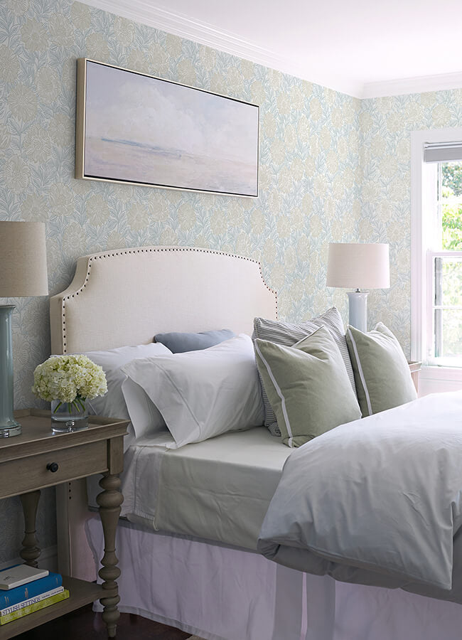 faustin-neutral-floral-wallpaper-york-wallcoverings-4072-70045 - York Wallcoverings Papel pintado