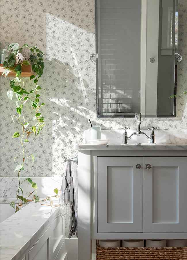 Sofiane Grey Botanical Trail Wallpaper - York Wallcoverings - 4072-70040 - York Wallcoverings Wallpaper