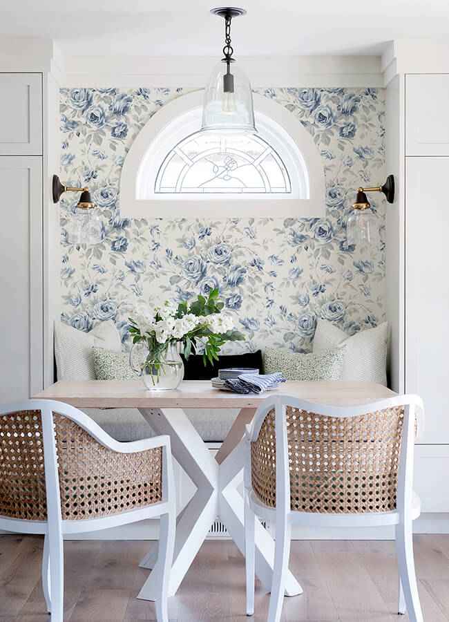 Manon Blue Rose Stitch Wallpaper - York Wallcoverings - 4072-70025 - York Wallcoverings Wallpaper