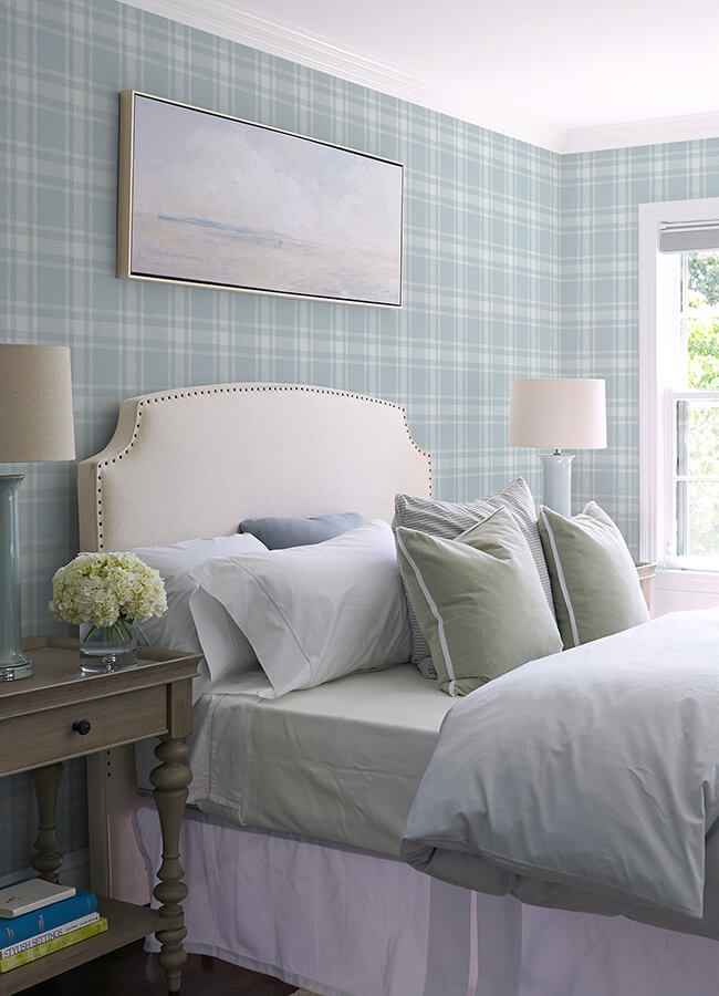 Antoine Sky Blue Flannel Wallpaper - York Wallcoverings - 4072-70017 - York Wallcoverings Wallpaper