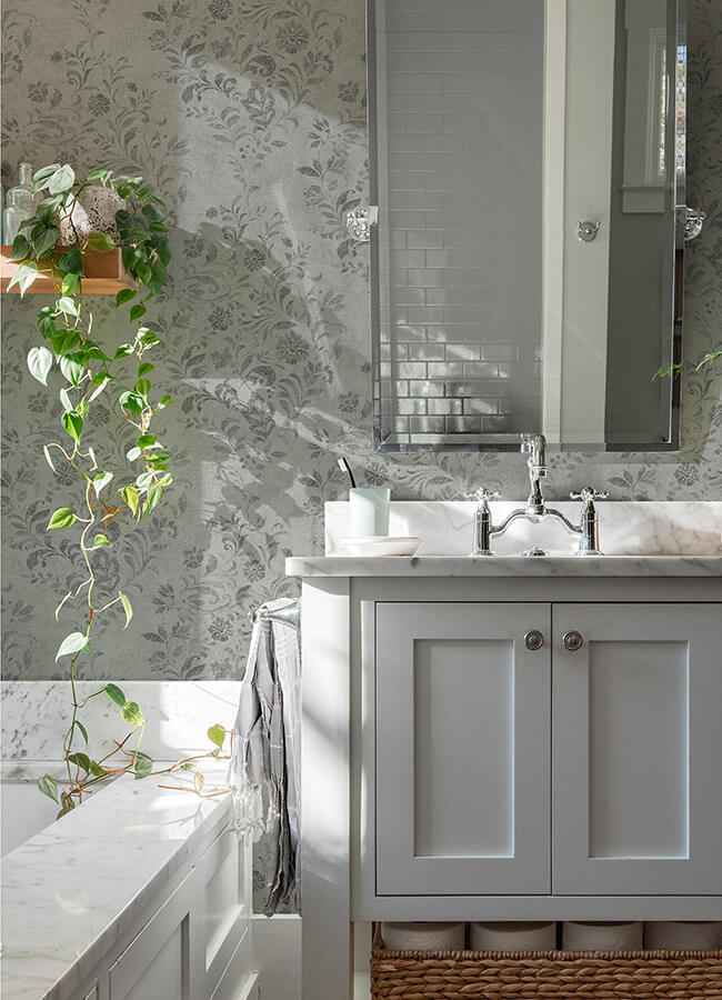 Isidore Grey Scroll Wallpaper - York Wallcoverings - 4072-70008 - York Wallcoverings Wallpaper