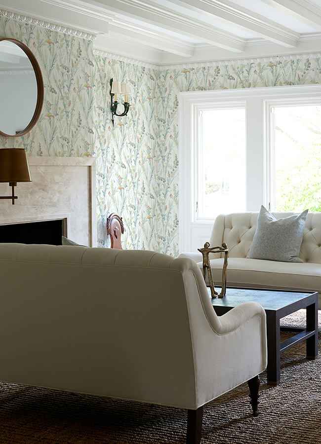 Hillaire Teal Meadow Wallpaper - York Wallcoverings - 4072-70031 - York Wallcoverings Wallpaper