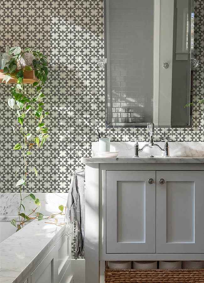 Remy Black Fleur Tile Wallpaper - York Wallcoverings - 4072-70032 - York Wallcoverings Wallpaper