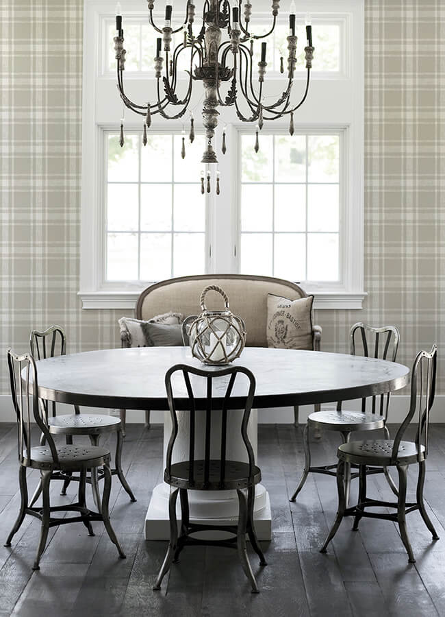 antoine-taupe-flannel-wallpaper-york-wallcoverings-4072-70018 - York Wallcoverings Papel pintado