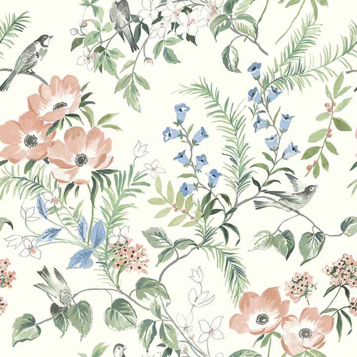 Frederique Multicolor Bloom Wallpaper - York Wallcoverings - 4072-70002