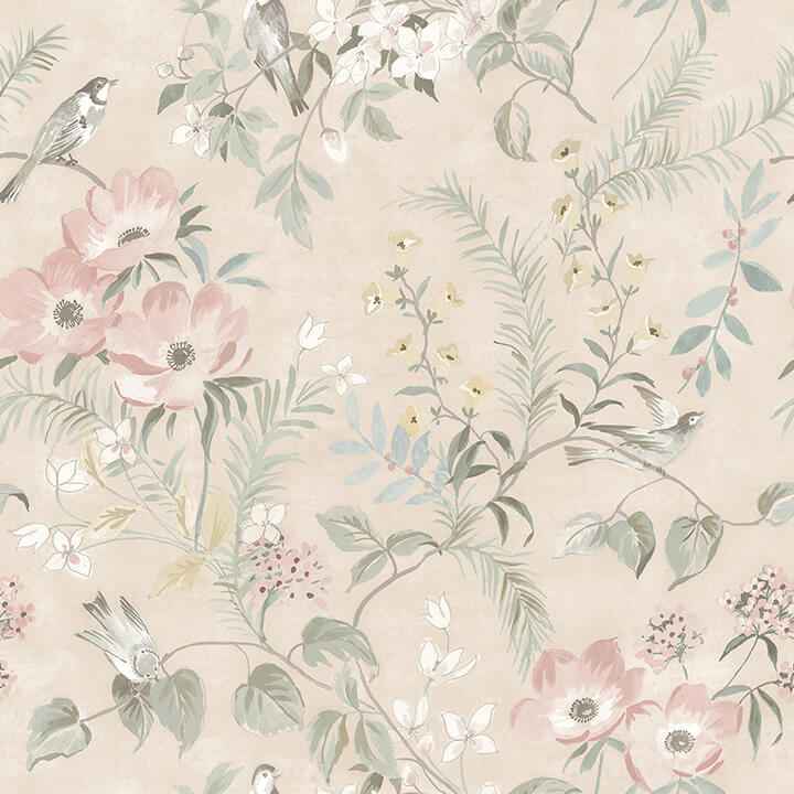 Frederique Blush Bloom Wallpaper - York Wallcoverings - 4072-70003 - York Wallcoverings Wallpaper