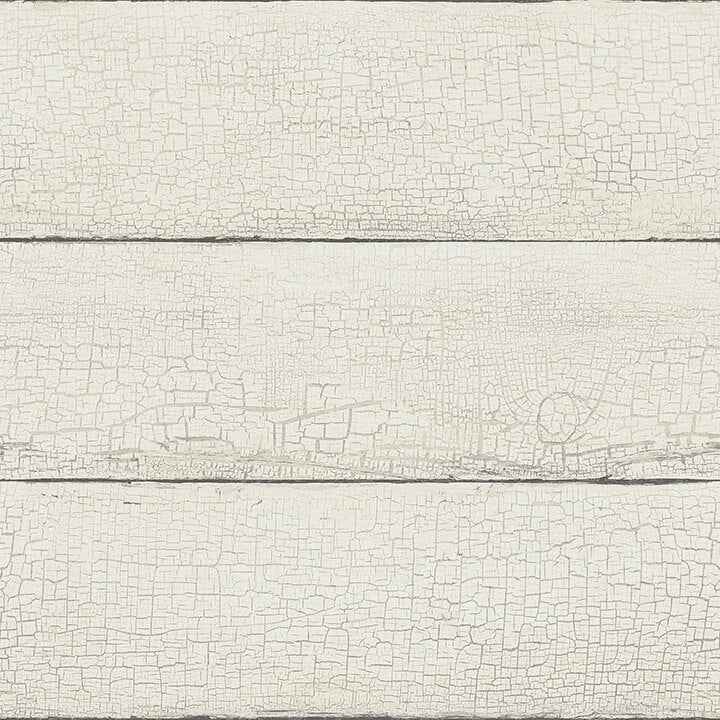 Morgan White Distressed Wood Wallpaper - York Wallcoverings - 4072-70010