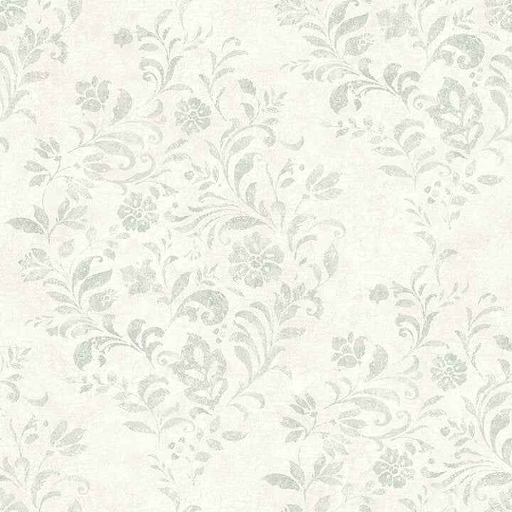 Isidore Aqua Scroll Wallpaper - York Wallcoverings - 4072-70009 - York Wallcoverings Wallpaper
