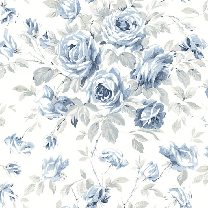 manon-blue-rose-stitch-wallpaper-york-wallcoverings-4072-70025 - York Wallcoverings Papel pintado