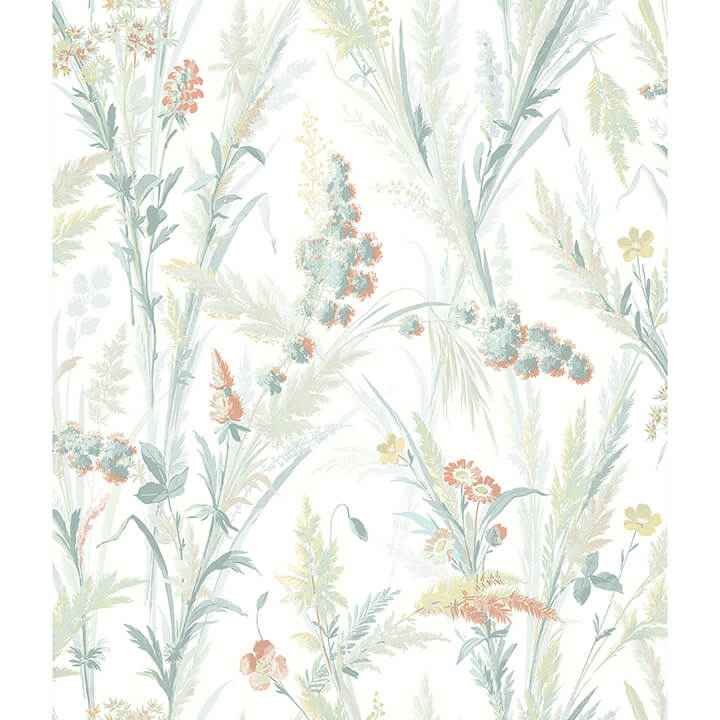 Hillaire Teal Meadow Wallpaper - York Wallcoverings - 4072-70031 - York Wallcoverings Wallpaper