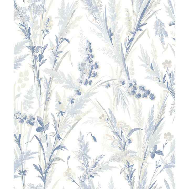 Hillaire Navy Meadow Wallpaper - York Wallcoverings - 4072-70028