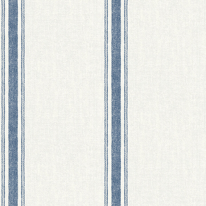 linette-navy-fabric-stripe-wallpaper-york-wallcoverings-4072-70067 - York Wallcoverings Papel pintado