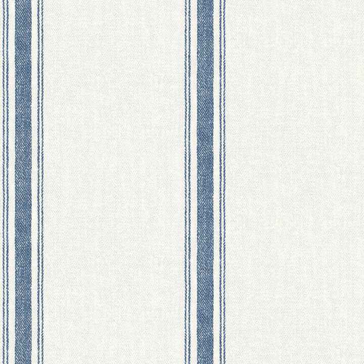 Linette Navy Fabric Stripe Wallpaper - York Wallcoverings - 4072-70067