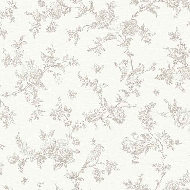 Nightingale Taupe Floral Trail Wallpaper - York Wallcoverings - 4072-70063 - York Wallcoverings Wallpaper