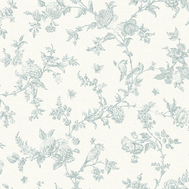 nightingale-seafoam-floral-trail-wallpaper-york-wallcoverings-4072-70062 - York Wallcoverings Papel pintado