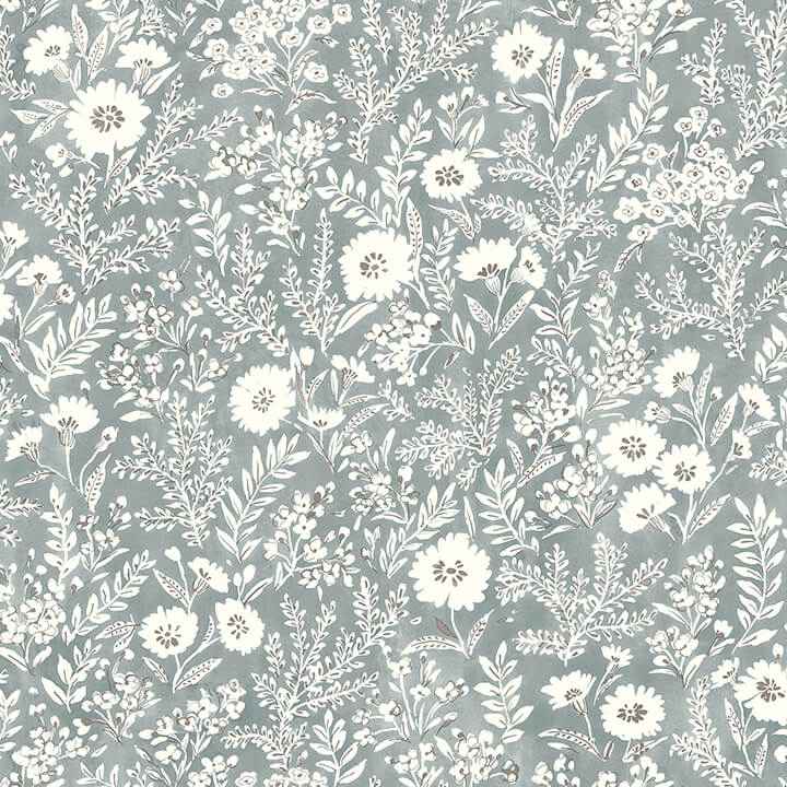 Agathon Blue Floral Wallpaper - York Wallcoverings - 4072-70051 - York Wallcoverings Wallpaper