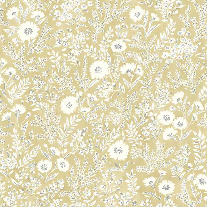 Agathon Wheat Floral Wallpaper - York Wallcoverings - 4072-70052