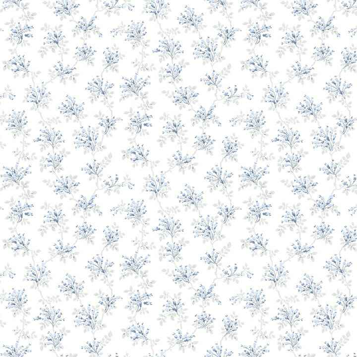 Sofiane Blue Botanical Trail Wallpaper - York Wallcoverings - 4072-70039 - York Wallcoverings Wallpaper