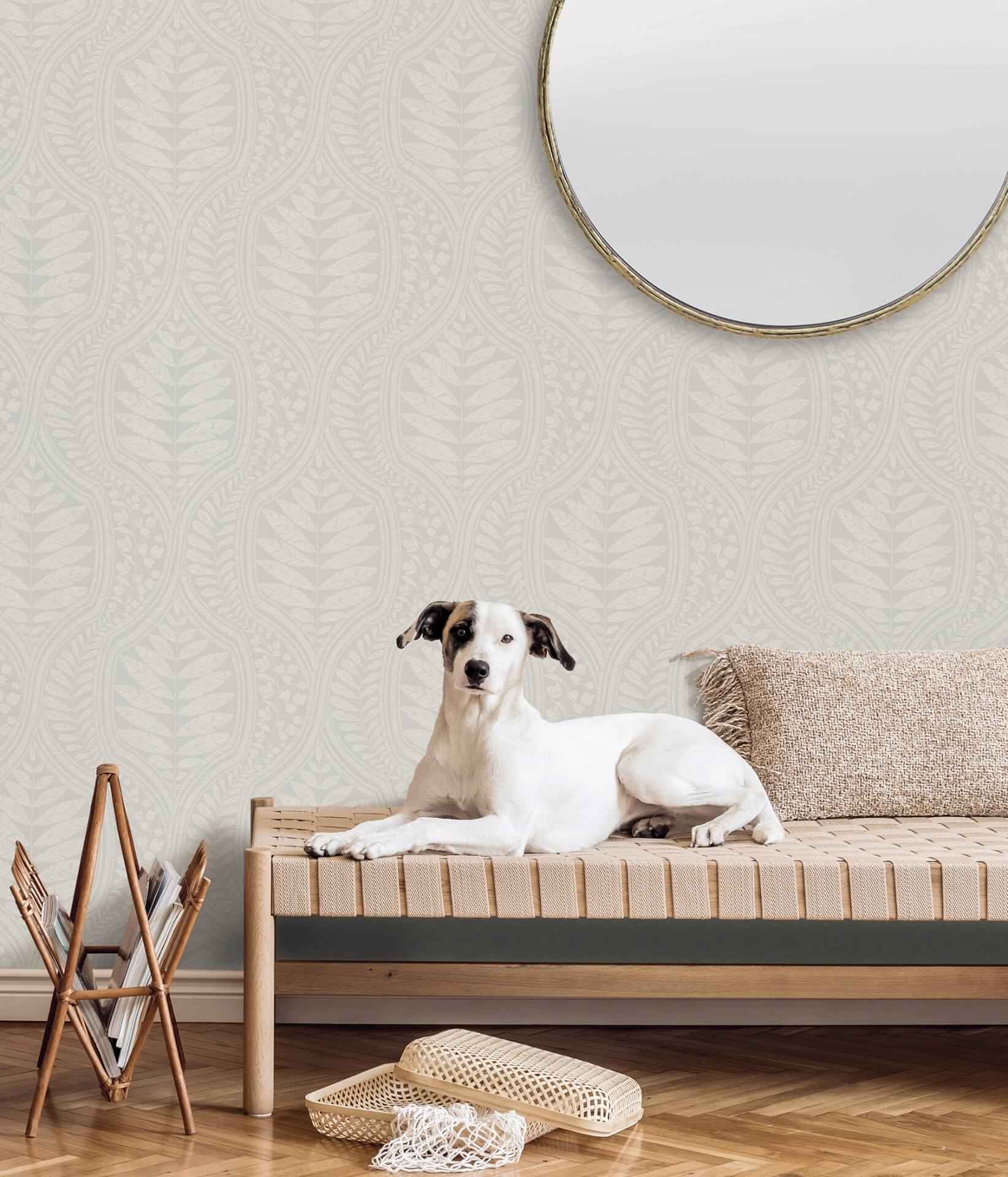 Grey Foliate Peel & Stick Wallpaper - York Wallcoverings - SLS3982 - York Wallcoverings Wallpaper