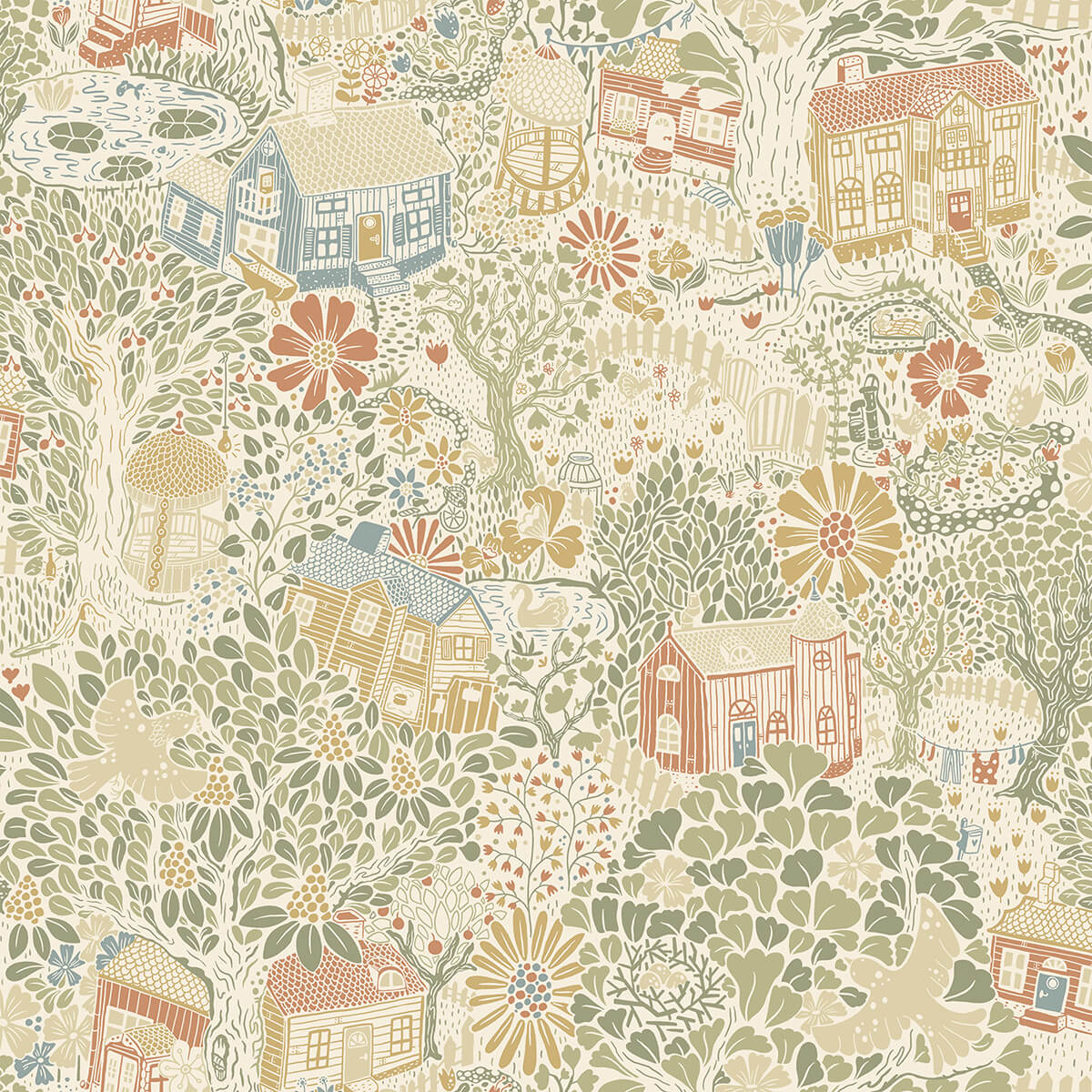 bygga-bo-neutral-woodland-village-wallpaper-york-wallcoverings-4111-63001 - York Wallcoverings Papel pintado