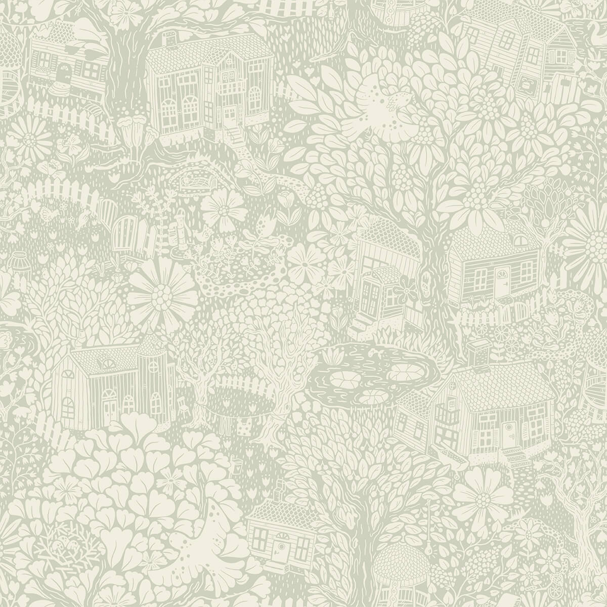bygga-bo-seafoam-woodland-village-wallpaper-york-wallcoverings-4111-63004 - York Wallcoverings Papel pintado