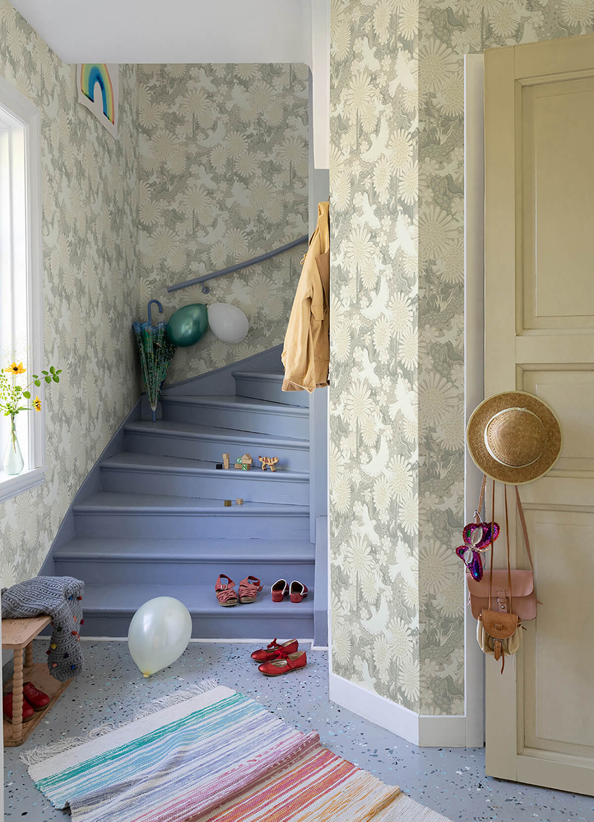 drmma-light-grey-songbirds-and-sunflowers-wallpaper-york-wallcoverings-4111-63011 - York Wallcoverings Wallpaper