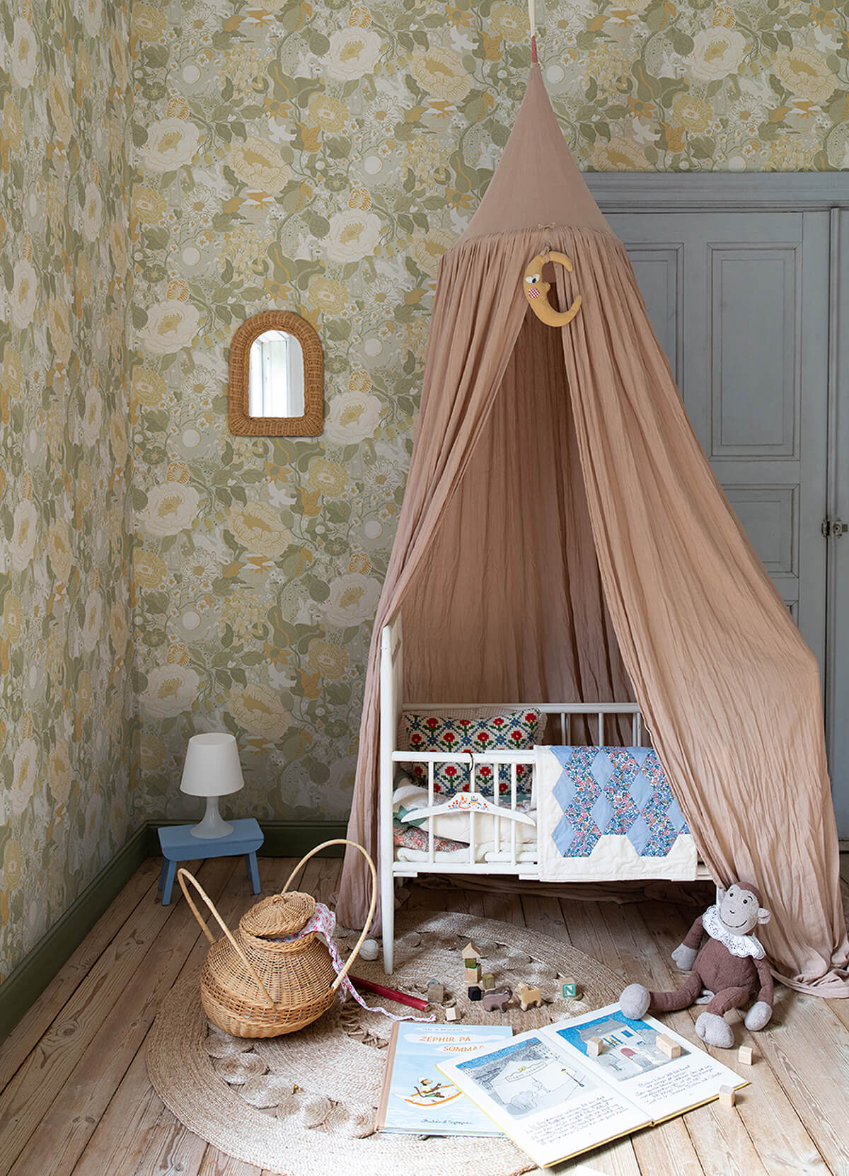 vxa-grey-rabbits-rosehips-wallpaper-york-wallcoverings-4111-63015 - York Wallcoverings Wallpaper