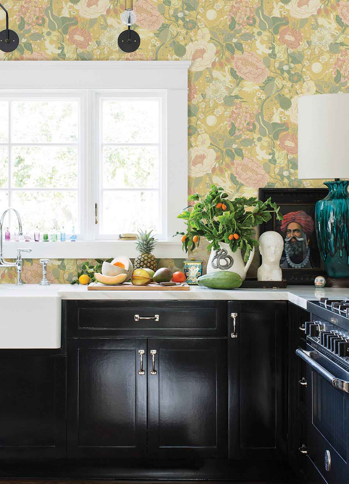 Växa Butter Rabbits & Rosehips Wallpaper - York Wallcoverings - 4111-63014 - York Wallcoverings Wallpaper