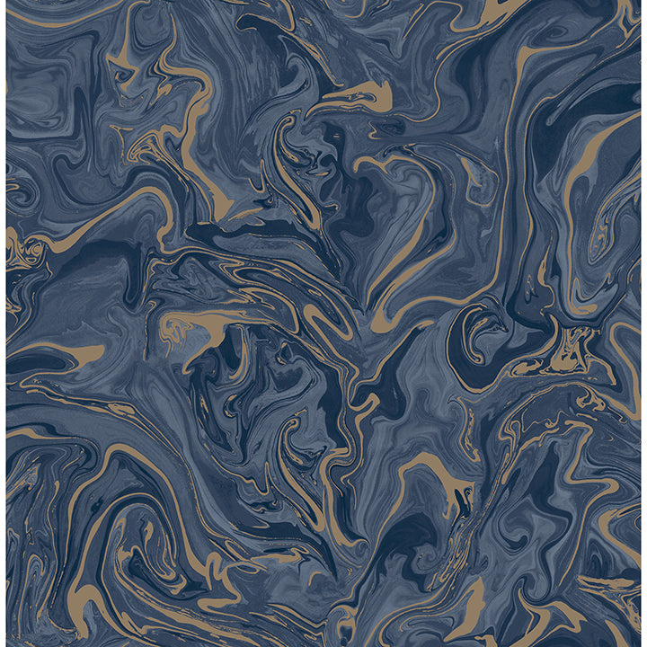 suave-navy-marble-wallpaper-york-wallcoverings-fd43055 - York Wallcoverings Wallpaper