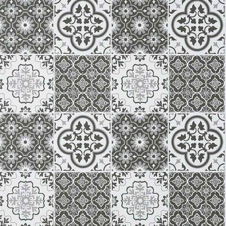 Charcoal Lisbon Tile Peel and Stick Wallpaper - York Wallcoverings - NHS4773