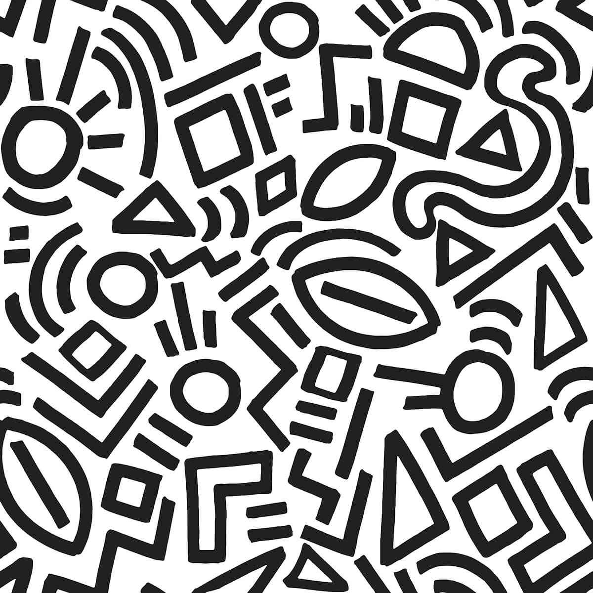 Black Doodle Abstract Peel and Stick Wallpaper - York Wallcoverings - AES4789 - York Wallcoverings Wallpaper