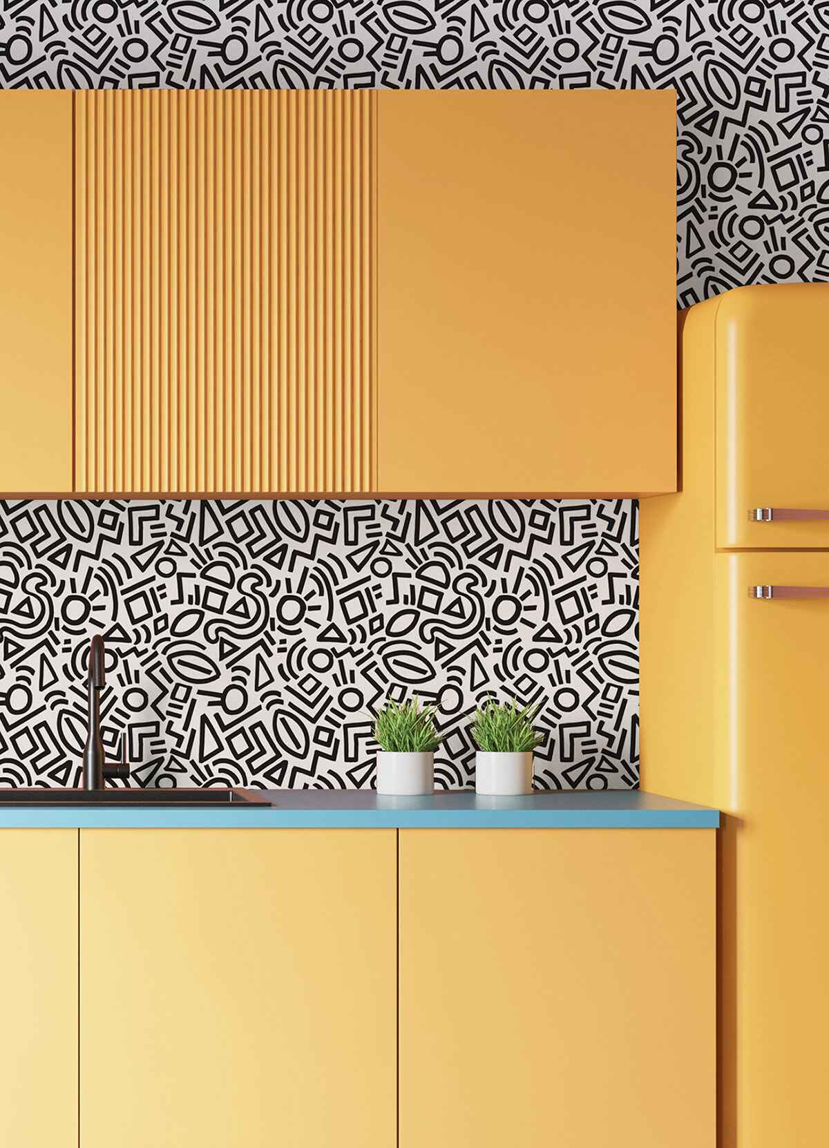 Black Doodle Abstract Peel and Stick Wallpaper - York Wallcoverings - AES4789 - York Wallcoverings Wallpaper