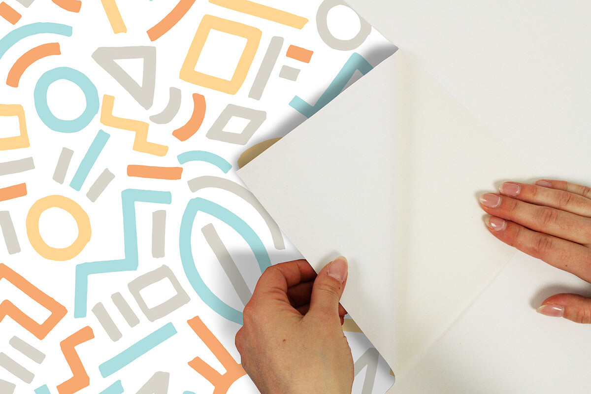 Multi Doodle Abstract Peel and Stick Wallpaper - York Wallcoverings - AES4790 - York Wallcoverings Wallpaper