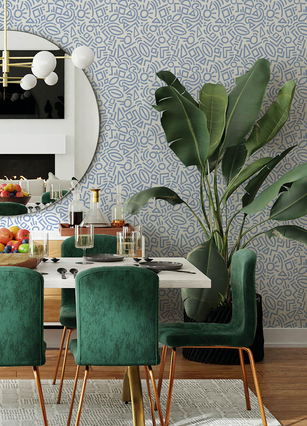 Periwinkle Doodle Abstract Peel & Stick - York Wallcoverings - AES4792 - York Wallcoverings Wallpaper