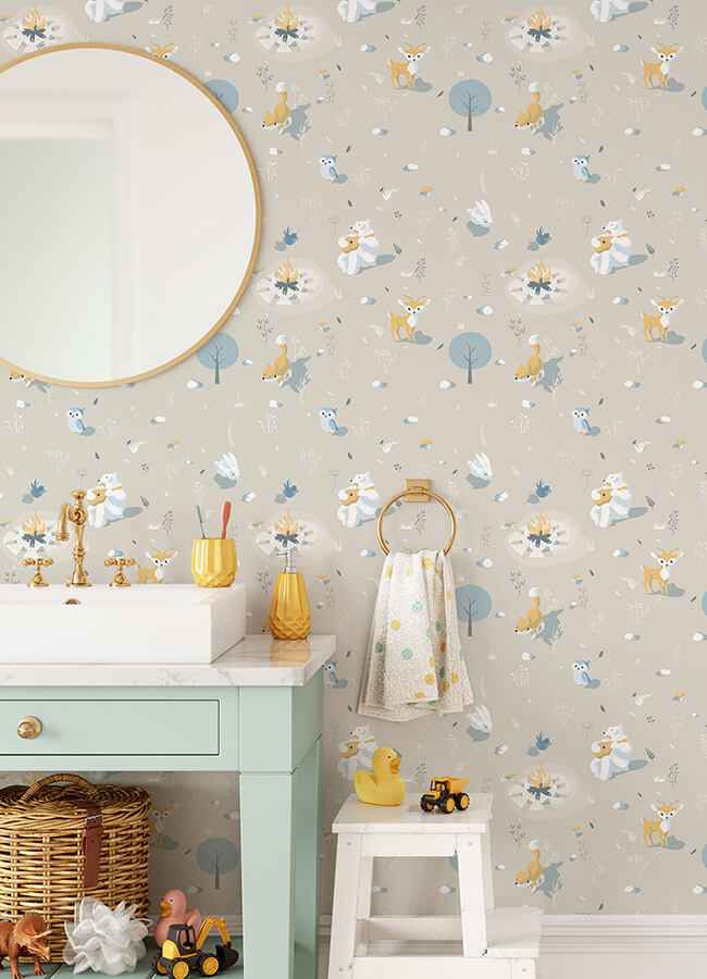 Jesper Beige Campfire Wallpaper - York Wallcoverings - 4060-31307 - York Wallcoverings Wallpaper