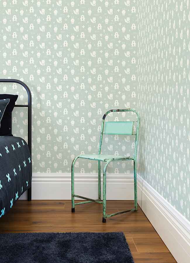 Bitsy Mint Woodland Wallpaper - York Wallcoverings - 4060-91304 - York Wallcoverings Wallpaper