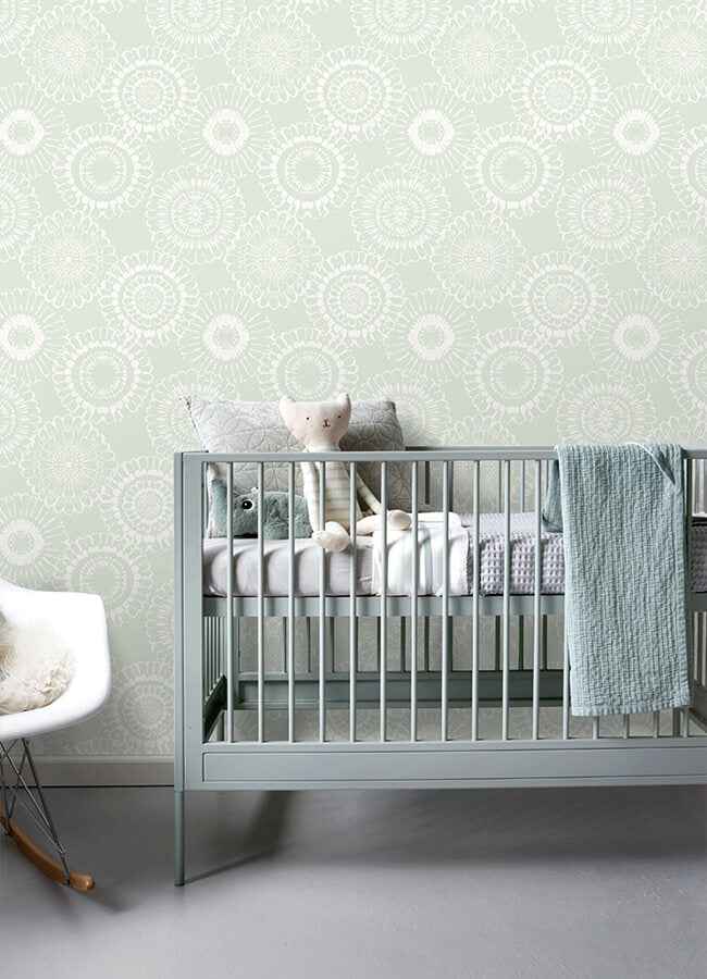 Sonnet Sage Floral Wallpaper - York Wallcoverings - 4060-128861 - York Wallcoverings Wallpaper