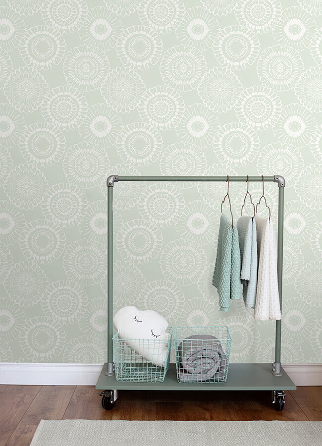 sonnet-sage-floral-wallpaper-york-wallcoverings-4060-128861 - York Wallcoverings Wallpaper