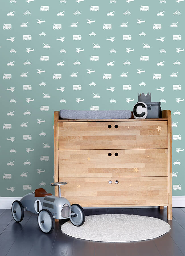 briony-blue-vehicles-wallpaper-york-wallcoverings-4060-128864 - York Wallcoverings Papel pintado
