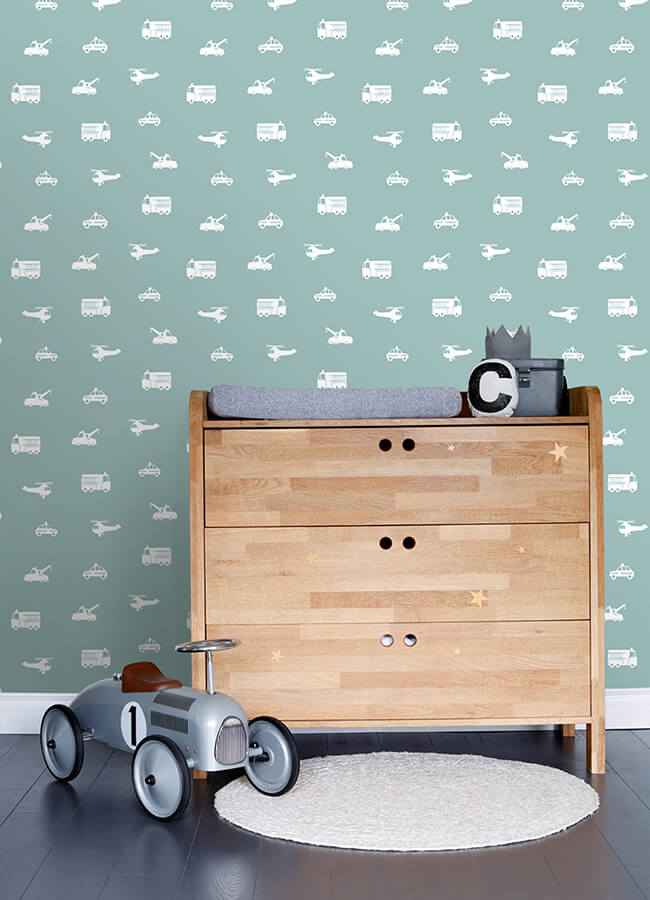Briony Blue Vehicles Wallpaper - York Wallcoverings - 4060-128864 - York Wallcoverings Wallpaper
