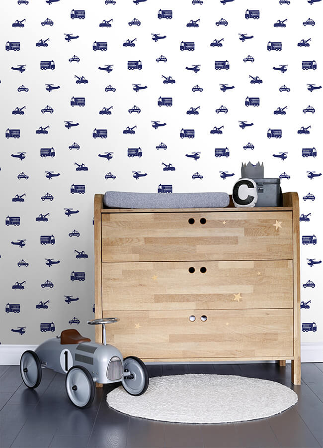 briony-navy-vehicles-wallpaper-york-wallcoverings-4060-137321 - York Wallcoverings Papel pintado